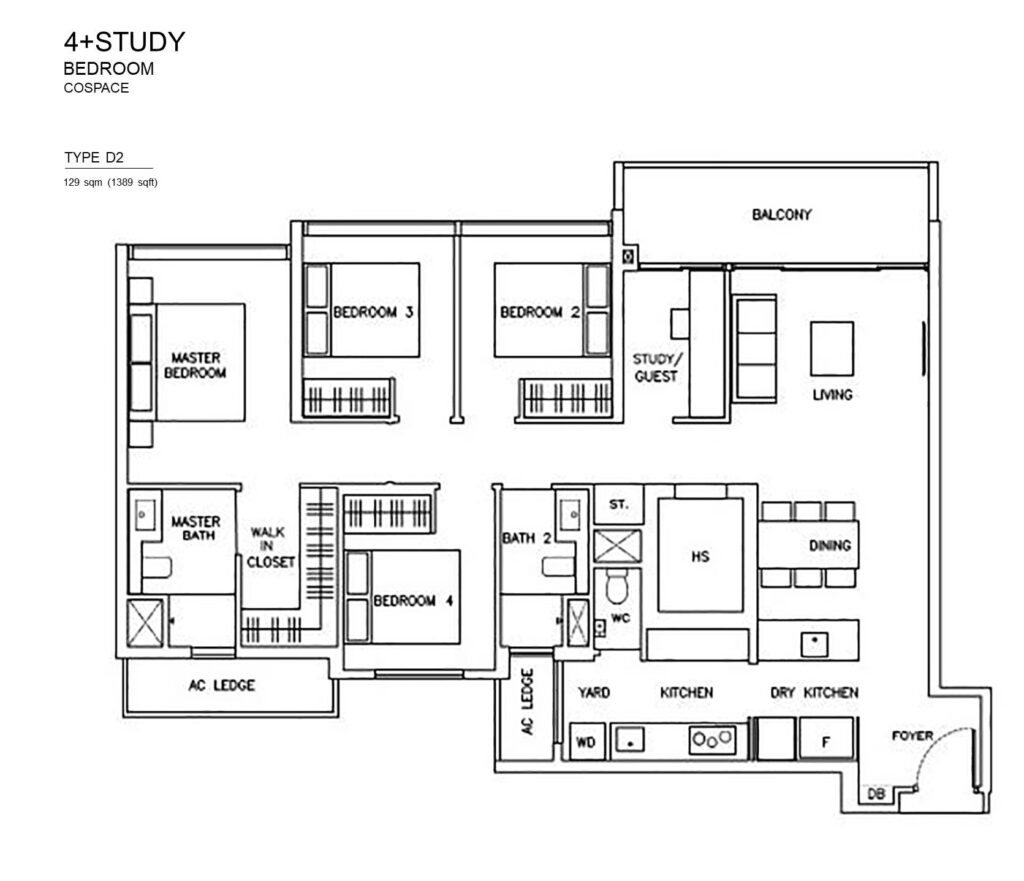 The-Arden-4-Bedroom+Study-Type-D2-(1389sf)